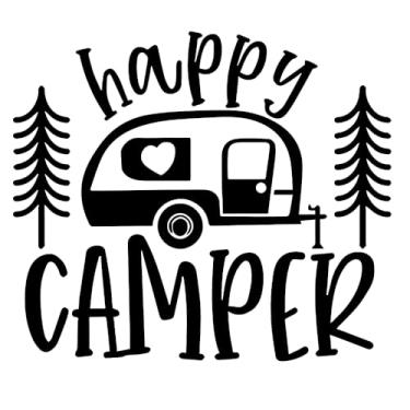 Imagem de 4 peças de decalque impermeável Camping Happy Campers Camp Life, adesivo autoadesivo externo para carroceria, capô, SUV, caminhões e motocicletas (estilo 6)