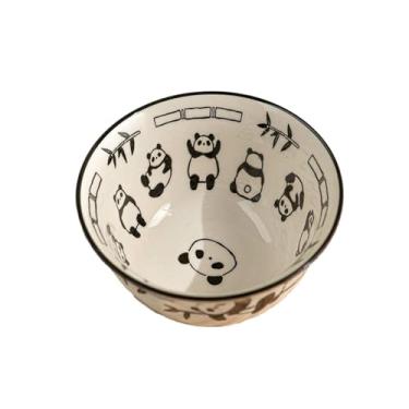 Imagem de Louça de panda de desenho japonês sob o vidrado prato de cerâmica para casa - tigela de arroz