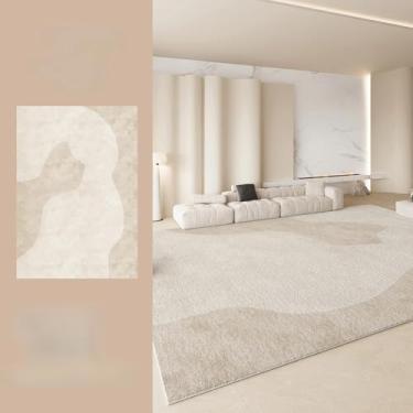 Imagem de Tapete de cabeceira macio estilo creme para sala de estar, área grande, decoração de quarto, carpete de pelúcia grosso, lavável, tapete de estudo (140x200 cm/m)