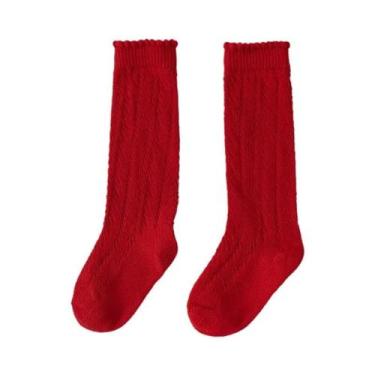 Imagem de Meias Altas Respiráveis Para Crianças, Meias Longas De Algodão Macio P