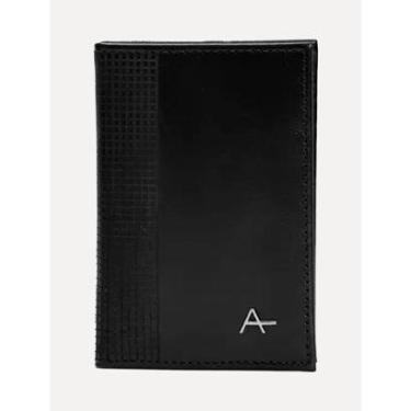 Imagem de Carteira Aramis Masculina Couro Vertical Grid Preto-Masculino