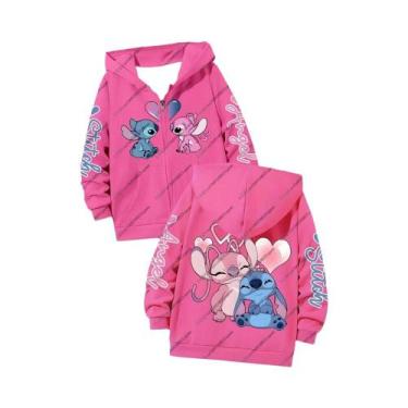 Imagem de Jaqueta Com Capuz Zip S-Stitch Para Meninas E Meninos, Moletom Casual 