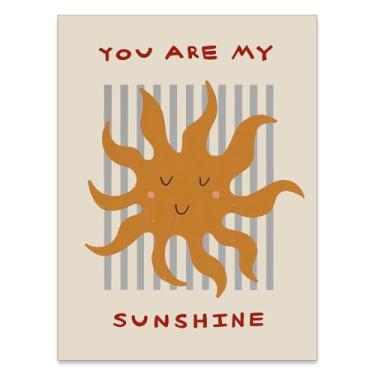 Imagem de You Are My Sunshine Quotes Wall Art Trendy Cute Kids Poster Positive Affirmations Canvas Prints for Toddler Bedroom Home Wall Decor 30 x 40 cm sem moldura