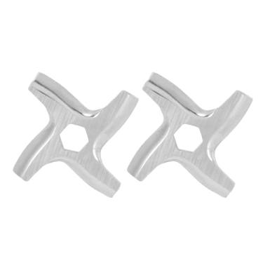 Imagem de TOPINCN Lâminas de Corte para Moedor de Carne, Substituição de Cortador de Moedor de Aço Inoxidável, 2 Peças Universais Com Mecanismo de Trava Giratória para Moedores Elétricos,