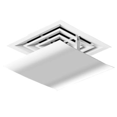 Imagem de Capa de defletor de vento para ar condicionado - Redirecionador de fluxo de ar CA central ajustável com filtro purificador, 60 x 60 cm/24 x 24 pol, melhora o conforto e a eficiência