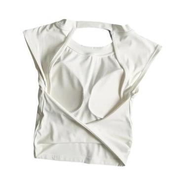 Imagem de Camiseta Esportiva Feminina Sexy Sem Costas, Secagem Rápida, Modelador