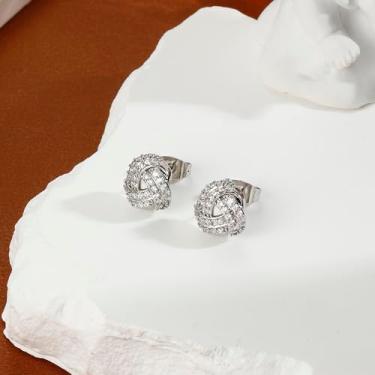 Imagem de Brincos de prata 925, brincos dourados para mulheres, brincos de ouro/prata, brincos de zircônia banhados a ouro de 14 quilates, standard, Latão, Sem pedra preciosa