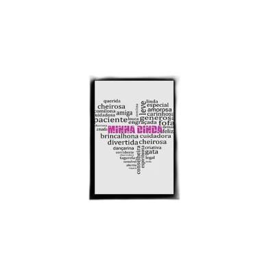 Imagem de Quadro Minha Dinda Qualidades Coração Branco 45X34 Preta