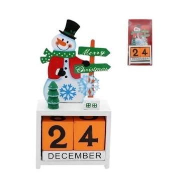 Imagem de Calendário De Contagem Regressiva De Natal Em Madeira Com Enfeites De 