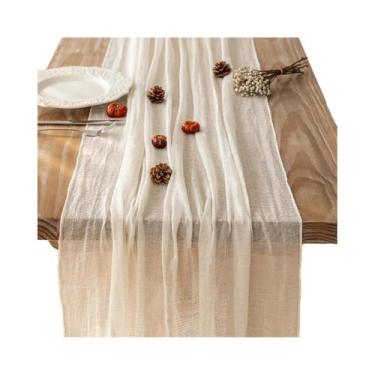 Imagem de Caminho De Mesa Boho Rústico Em Gaze Transparente Leve Para Casamento,
