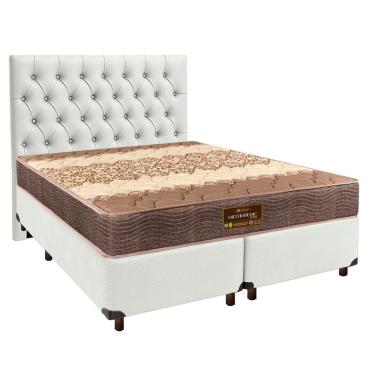 Imagem de Conjunto Cama Box Branco Queen + Colchão D26 Ortophedic Sankonfort + Cabeceira