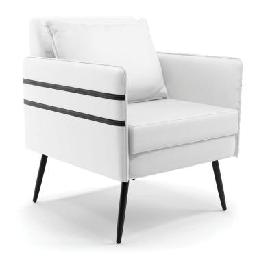 Imagem de Poltrona Mari Corino Pés Palito De Ferro Preto Branco