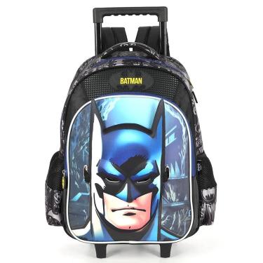 Imagem de Mochila de Rodinha Com Alça Luxcel Batman Relevo Preto
