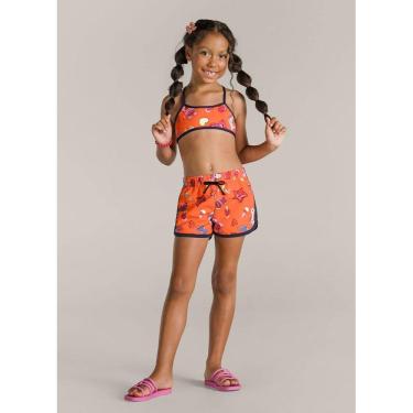 Imagem de Shorts em microfibra infantil menina Brandili Laranja