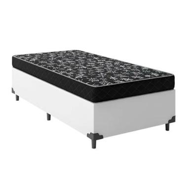 Imagem de Cama Box Solteiro 88 Tecido Sintético Branco com Colchão Espuma D20 - 