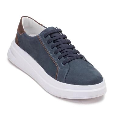 Imagem de Tênis Masculino Casual Solado Alta Couro Legitimo PU-Masculino