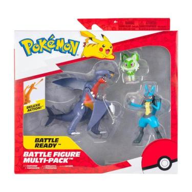 Imagem de 3 Bonecos Garchomp, Sprigatito e Lucario - Pokémon - Jazwares