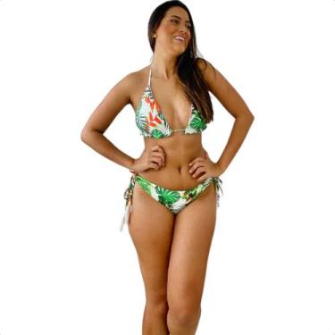 Imagem de Biquini Fio Duplo Feminino Cortininha Moda Praia Com Bojo Biquíni Dent