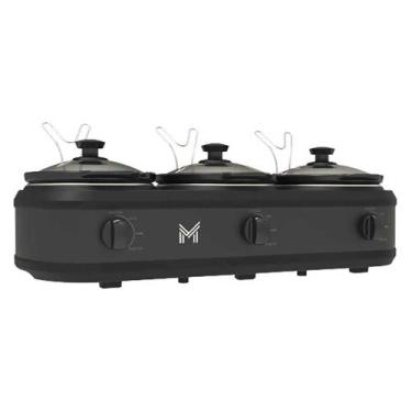 Imagem de Triplo Buffet Black Glass Rechaud Elétrico Preto - 127V - Members Mark