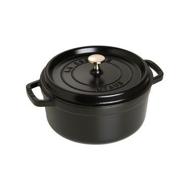 Imagem de CAÇAROLA STAUB REDONDA EM FERRO FUNDIDO PRETO 24CM 405002410