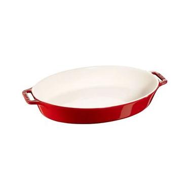 Imagem de TRAVESSA OVAL STAUB EM CERÂMICA 37CM VERMELHO CEREJA 405111600