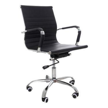 Imagem de Cadeira de Escritório Diretor Giratória Eames Stripes Ergonômica Premi