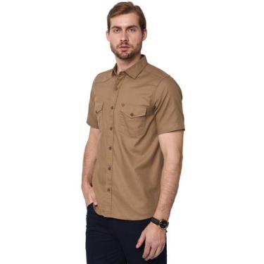 Imagem de Camisa Sarja Leve Amil Estilo Militar Manga Curta 2 Bolsos Comfort 190