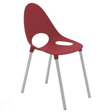 Imagem de Cadeira Tramontina Elisa Summa Em Polipropileno Vermelho Com Pernas De Alumínio Anodiza...