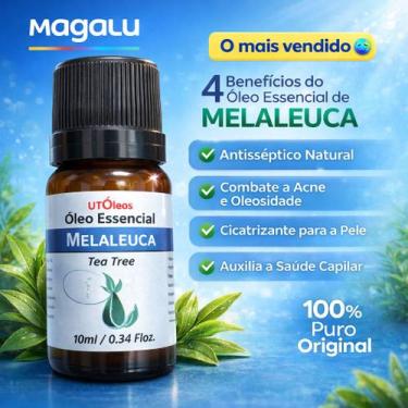 Imagem de Óleo Essencial de Melaleuca 10ml Combate Micose Unhas - UTÓleos