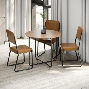 Imagem de Conjunto 6 Cadeiras de Jantar Next Tecido Revest Sintético Est.Preta -