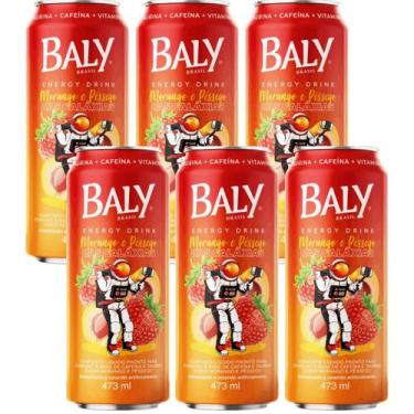 Imagem de Energetico Baly Morango E Pessego 473ml Pack 6 Unidades