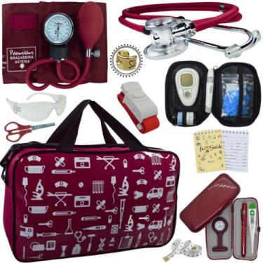 Imagem de Kit Enfermagem Cores Bolsa Top Premium + Medidor Glicose - Love Saude,