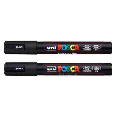 Imagem de Caneta Marcadora Posca PC-5M Preta 2 Unidades - Uni