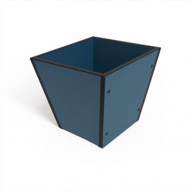 Imagem de Lixeira de Madeira para Escritório Empresa Reforçada Azul - Realme Mve