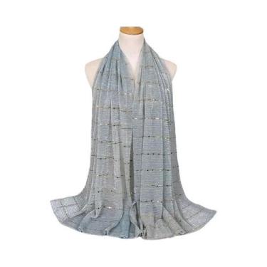 Imagem de Cachecol Feminino Elegante Leve Com Lurex E Glitter, Xale Brilhante Co