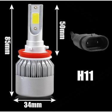 Imagem de Lâmpada Automotiva LED para Farol Modelo C6 6000K 12V a 24V Compatível com Carros e Veículos Pesados OEM