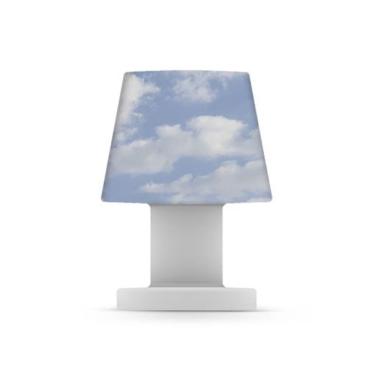 Imagem de Luminária de Mesa Pequena Nuvens Tpc com Luz Difusa Bivolt 110V-220V e Capa Estampada R...