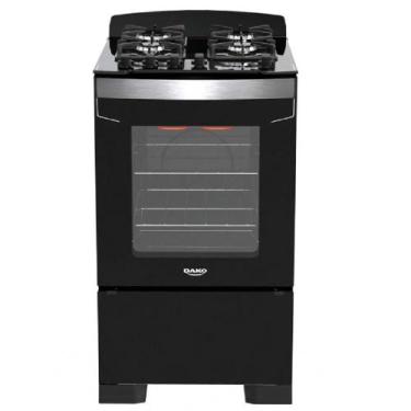 Imagem de Fogão 4 Bocas Preto com Frente em Vidro Preto e Timer Digital Dako Dip