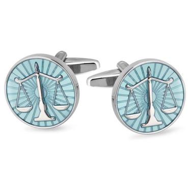 Imagem de Balança Cufflinks Blue Balance para homens em cobre 17 mm x 17 mm - yi