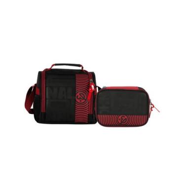 Imagem de Kit Enaldinho Escolar Lancheira Térmica + Estojo Box Oficial, Preto