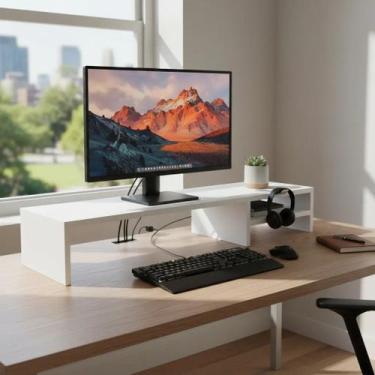 Imagem de Suporte Monitor 90cm Mdf Escritório Mesa Home Office Quarto Base Gamer