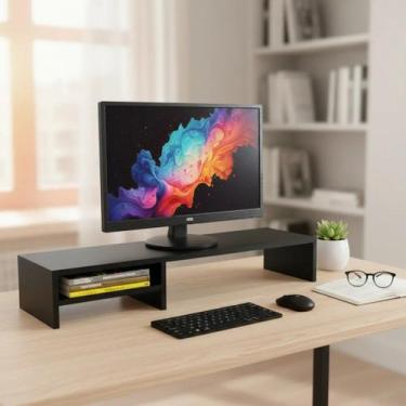 Imagem de Suporte Monitor 90cm Mdf Escritório Mesa Home Office Quarto Base Gamer