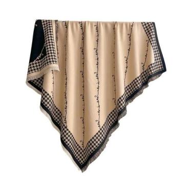 Imagem de Cachecol Feminino De Inverno Quente Em Cashmere Com Estampa Pied-de-Po