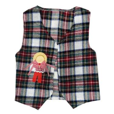 Imagem de Blusa Xadrez Infantil Menino Colete Festa Junina São João Arraia Dança