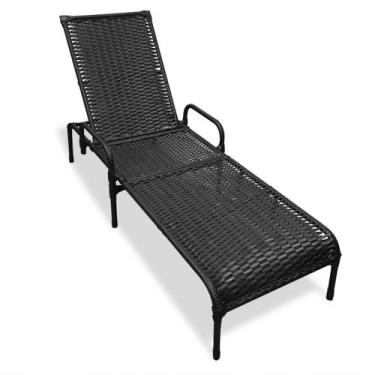 Imagem de Espreguiçadeira Catar para Jardim e Piscina Reclinável - avere, Preto