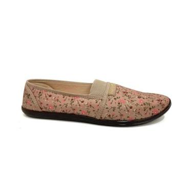 Imagem de Sapatilha Moleca de Brim 520.59 Bege Floral, 36, Bege floral