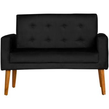 Imagem de Namoradeira Dubai Decorativa Suede Pés Palito, PRETO