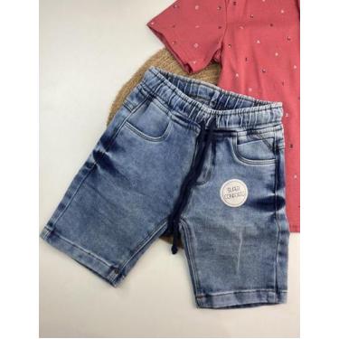 Imagem de Bermuda Jeans Infantil Com Cinto Ajustável - Michele Collection Ref. 1