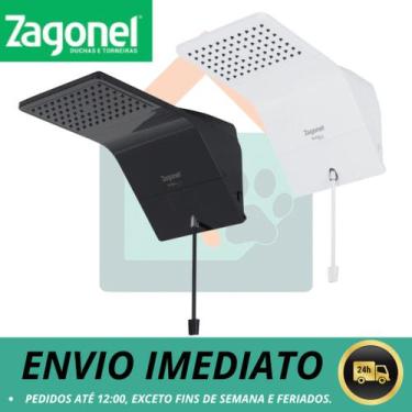 Imagem de Chuveiro Eletrônica Ducali Zagonel 7500W 220V Preta ou Branca, Branco