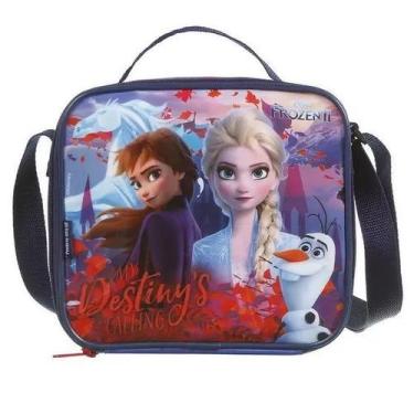 Imagem de Lancheira térmica infantil potinho squeeze Frozen Disney 37381, Azul